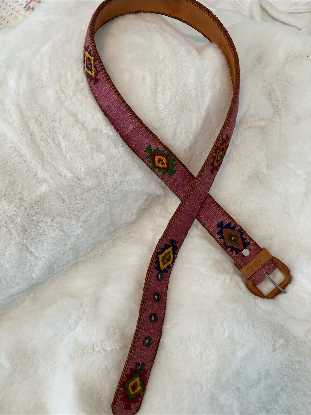 Handmade Mexican woven leather belt – size 40 – new